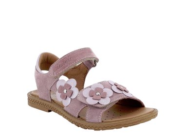 Bardzo lekkie różowe sandały dla dziewczynki Primigi z kwiatami
