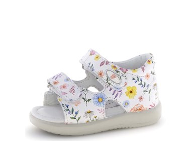 Naturino Falcotto Sandałki dla dziewczynki New River White w kwiatki