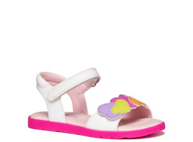 GEOX białe sandały dla dziewczynki J Sandal Joyfoot White / Multicolor