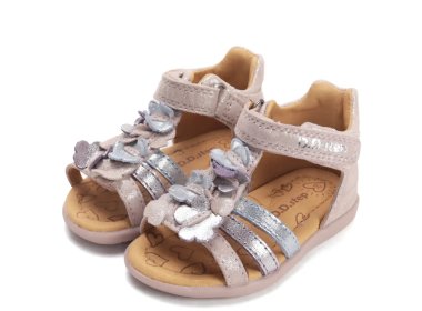 DD Step skórzane dziewczęce sandały Rose Gold