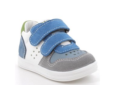 Buty PRIMIGI biało-niebieskie skórzane sneakersy