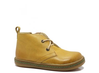 Emel stylowe sznurowane trzewiki w kolorze musztardowym