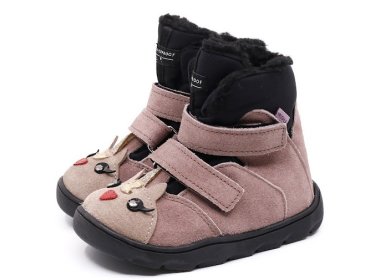 Buty dla dzieci barefoot zimowe Mrugała Heli Pony Lawenda z membraną Te-Por