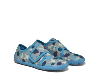 Affenzahn lekkie kapcie barefoot Slipper Cotton Movy Shark Blue