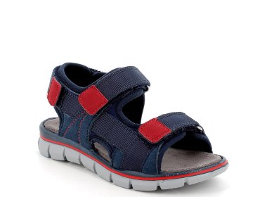 Granatowo-szaro-czerwone sandały PRIMIGI 