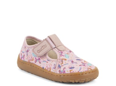 Froddo dziecięce kapcie Barefoot Canvas T-Bar Pink