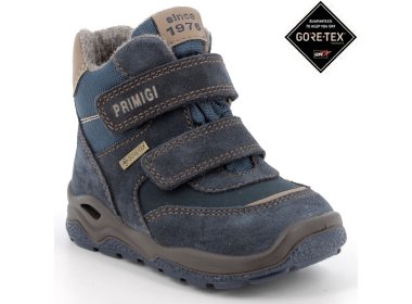 PRIMIGI granatowo-brązowe buty zimowe z membraną GoreTex