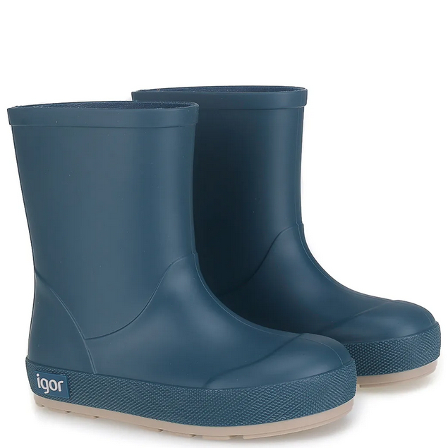 Emel niebieskie kauczukowe kalosze barefoot IGOR YOGI DK Petroleo/Oil Blue