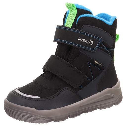 Czarno-niebieskie ocieplane śniegowce dziewczęce Superfit Mars 1-009072-0000 z membraną Gore-Tex