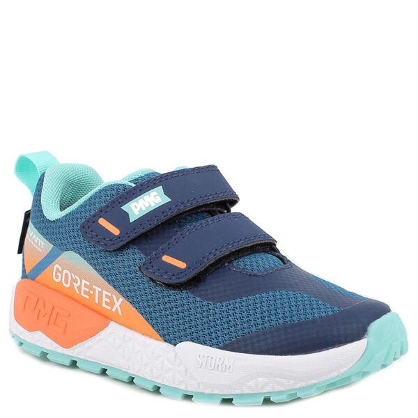 PRIMIGI lekkie niebiesko-pomarańczowe buty sportowe z membraną GoreTex