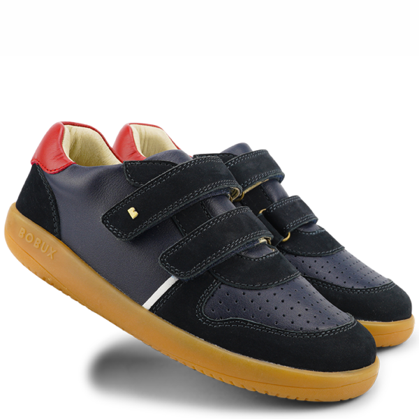 Bobux skórzane buty sportowe KP Riley Navy+Red
