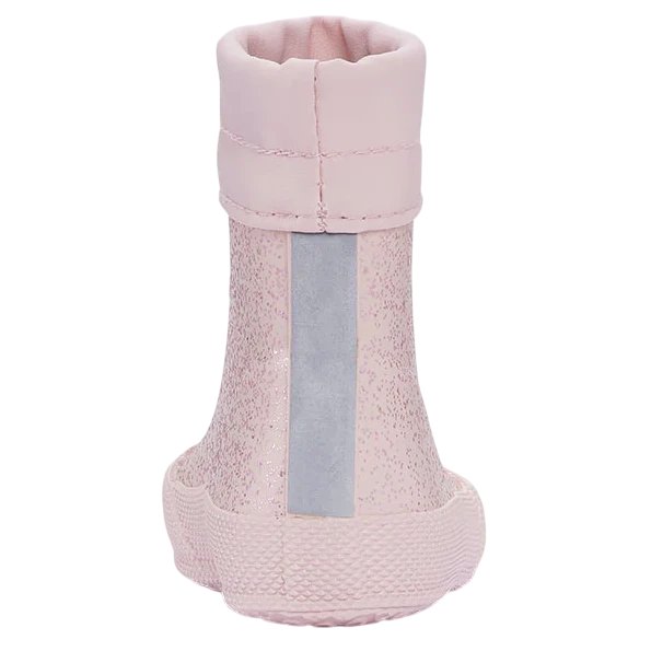 Bundgaard lekkie i elastyczne różowe ocieplane kalosze MALIK Barefoot Old Rose Sparkle - obrazek 3