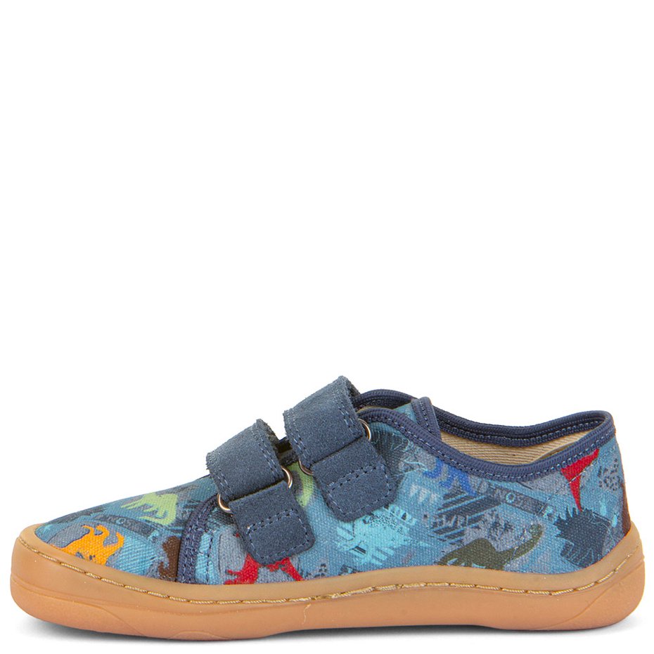 Froddo tenisówki Barefoot w dinozaury Canvas Dark Denim - obrazek 3