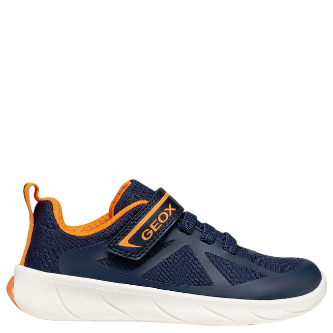 Geox Sneakersy buty sportowe Barefoot J Foot-run Boy Navy/Orange - obrazek 2