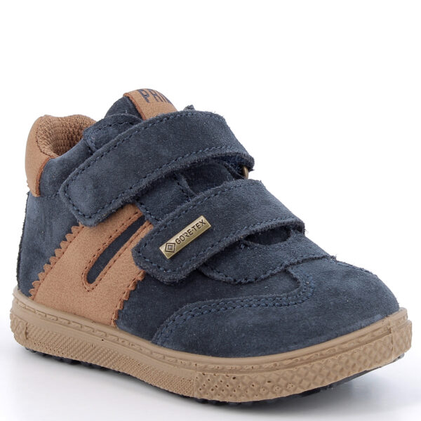 Trzewiki dziecięce zamszowe Primigi 2353000 Blu Nocciola z membraną Gore Tex
