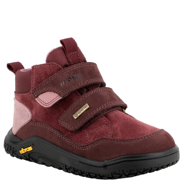 Bordowe trzewiki dziecięce Primigi Barefoot 2418200 z membraną Gore-Tex i podeszwą Vibram