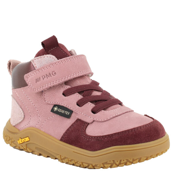 Różowo-bordowe sneakersy dziewczęce Primigi Barefoot 2418500 z podeszwą Vibram