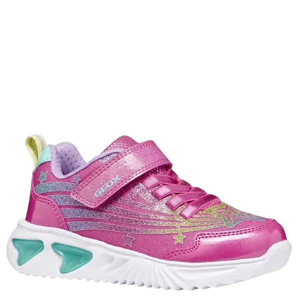 GEOX Sneakersy ze światełkami J ASSISTER Girl Fuchsia/Multicolor Lights