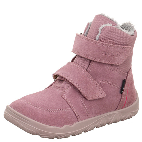 Liliowe ocieplane trzewiki dziecięce barefoot Superfit Walderi 1-000912-8500 z membraną Sympatex
