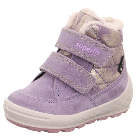Liliowe ocieplane śniegowce dziewczęce Superfit Groovy 2.0 1-106314-8520 z membraną Gore-Tex