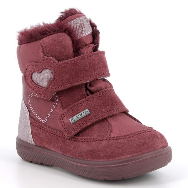 Śniegowce Dziecięce Primigi Gore-Tex 2350022 Bordowy – Zimowe Buty Ocieplane z Serduszkiem