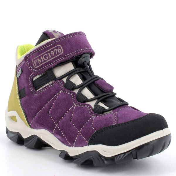 Fioletowo-limonkowe trzewiki przejściowe dziecięce Primigi 2391900 z membraną Gore-Tex