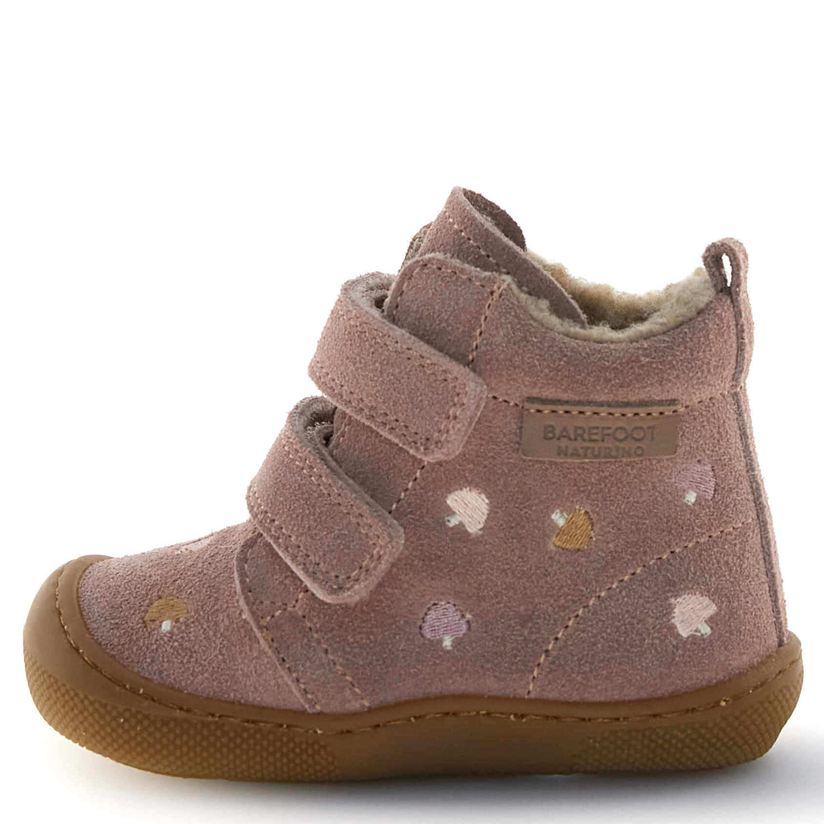 Różowe ocieplane buty zimowe dziecięce Naturino Barefoot Wiggghi Rose
