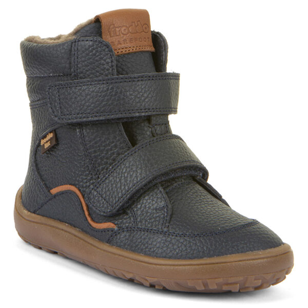 Śniegowce Dziecięce Froddo Barefoot Tex Wool G3160246 Dark Blue z Membraną i Wełną