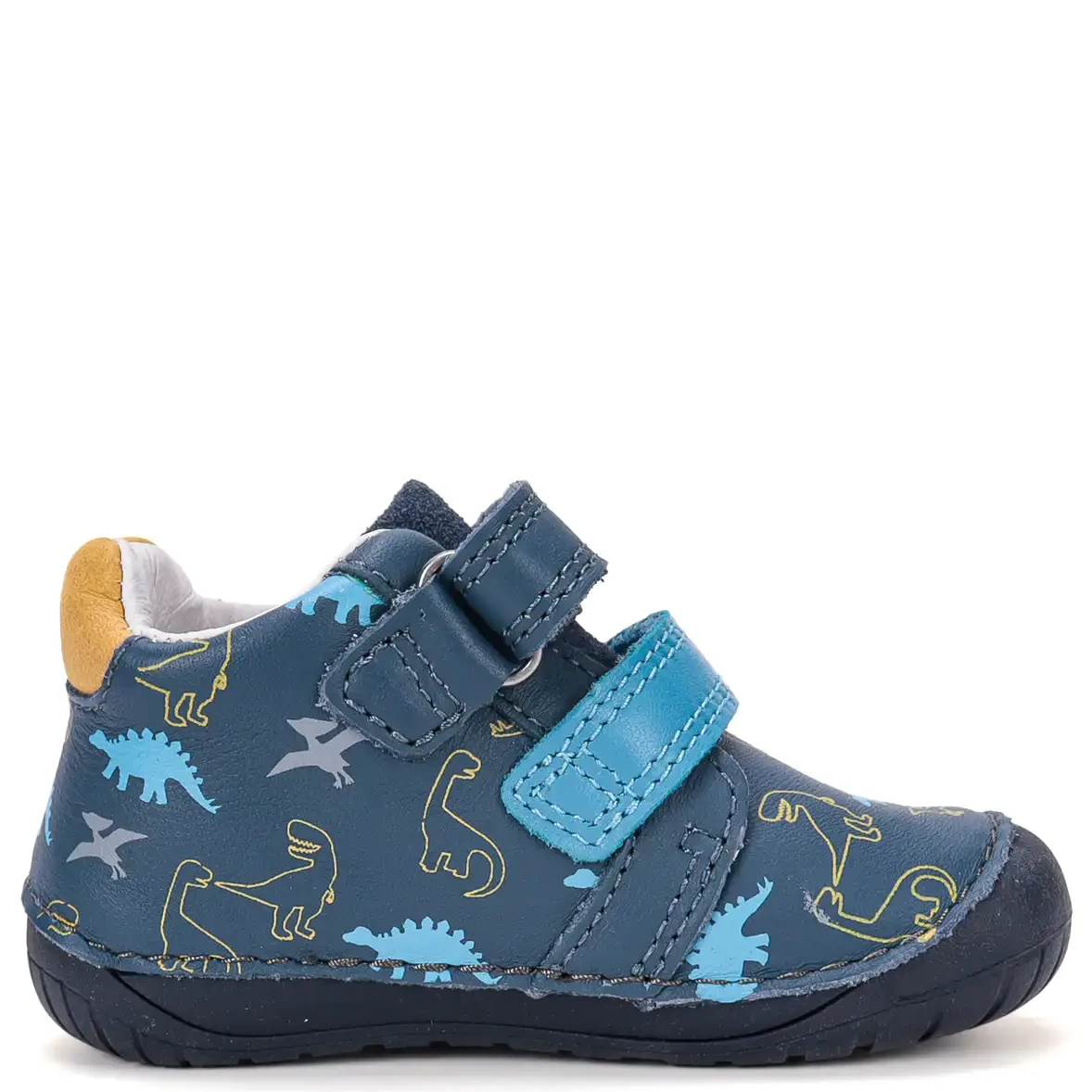 Półbuty Skórzane DD Step Barefoot Royal Blue S070-62594B – Niebieskie Buty z Dinozaurami - obrazek 4