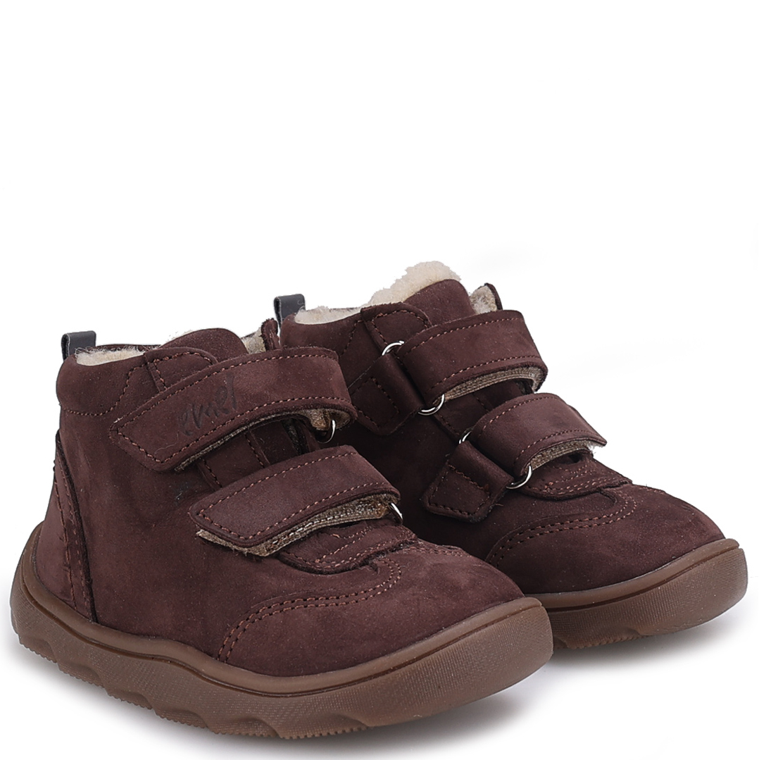 Brązowe buty zimowe dziecięce barefoot Emel Kodiak EV 2725D-7 z membraną Te-Por i wełną