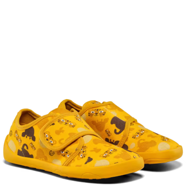 Affenzahn lekkie kapcie barefoot Slipper Cotton Movy Tiger Yellow