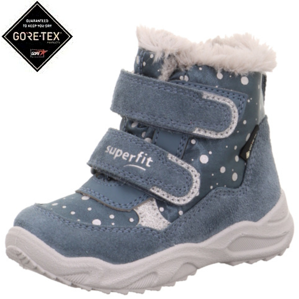 Superfit dziewczęce buty zimowe GLACIER Blau/Hellgrau z membraną GoreTex