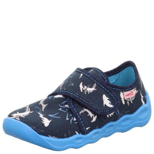 Superfit chłopięce kapcie szkolne BUBBLE Blau/Mehrfarbig