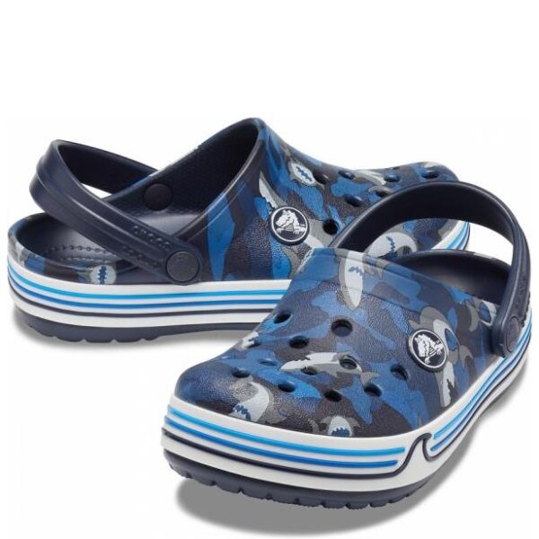 Kids Crocband Shark Clog Navy