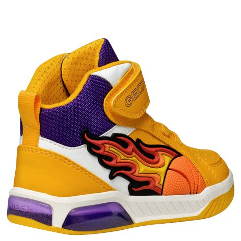 GEOX Sneakersy ze światełkami J Inek Boy C Yellow/Purple - obrazek 4
