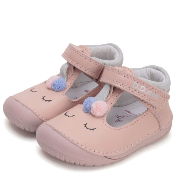 DD Step skórzane buciki Barefoot z jednorożcem