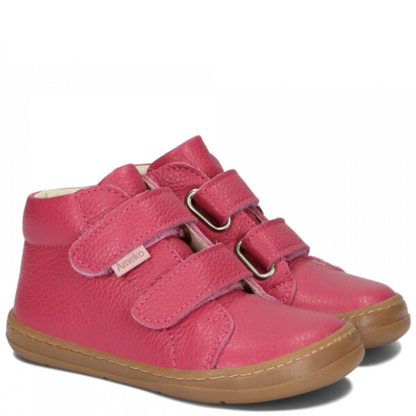 Buty Ameko Trzewiki skórzane Barefoot Dakota Fuxia