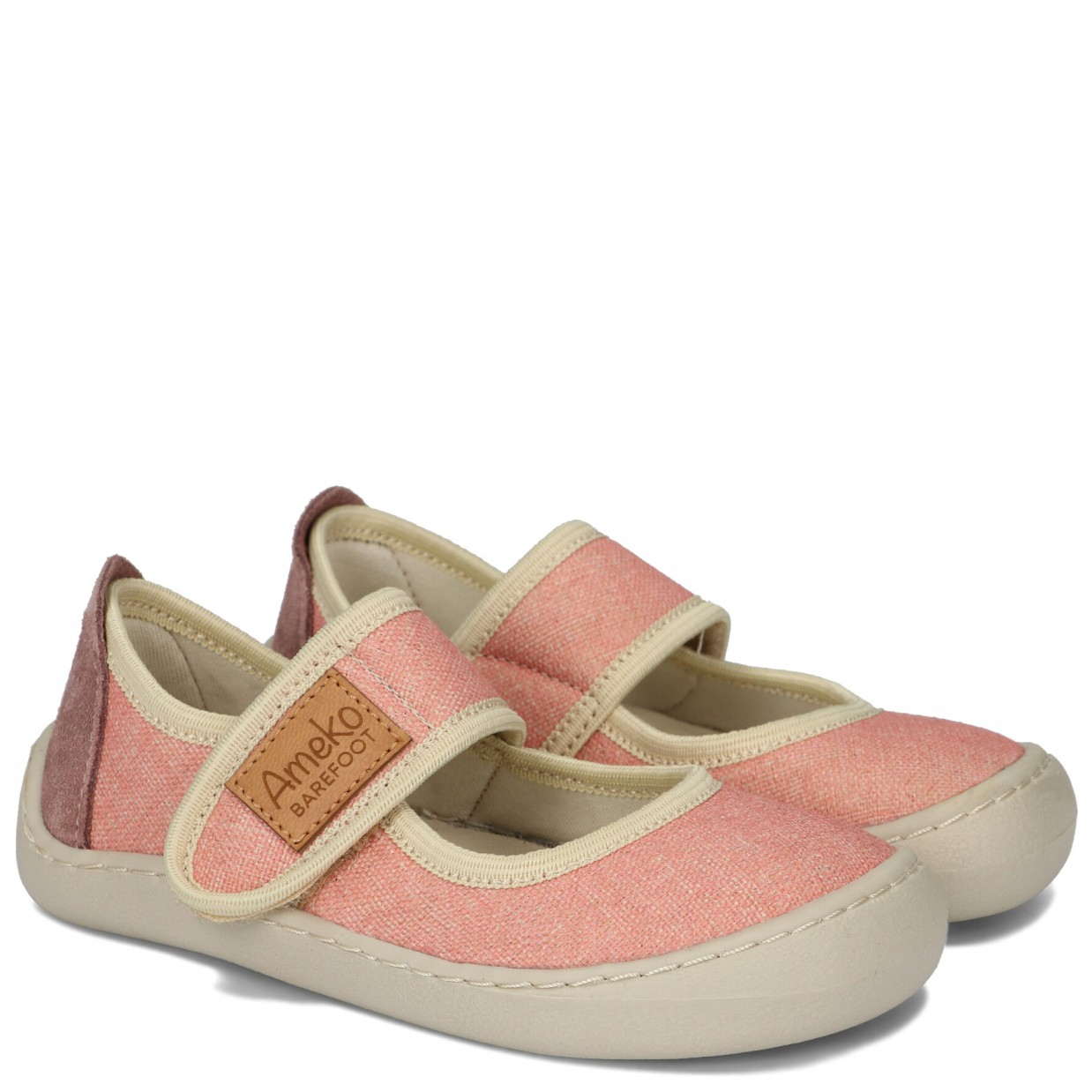 Dziewczęce kapcie barelinki barefoot Ameko Noel Brownrose
