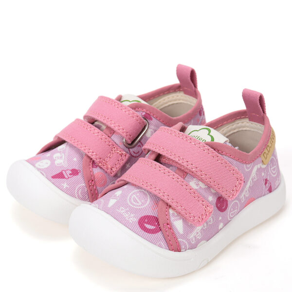 DD Step lekkie liliowe tenisówki barefoot we wzorki