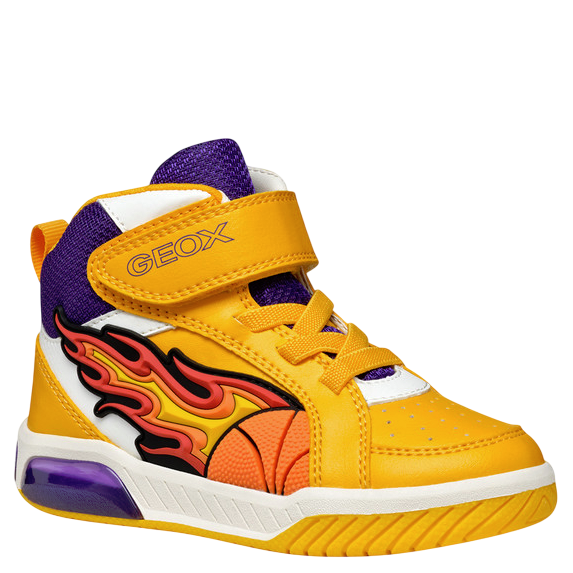 GEOX Sneakersy ze światełkami J Inek Boy C Yellow/Purple