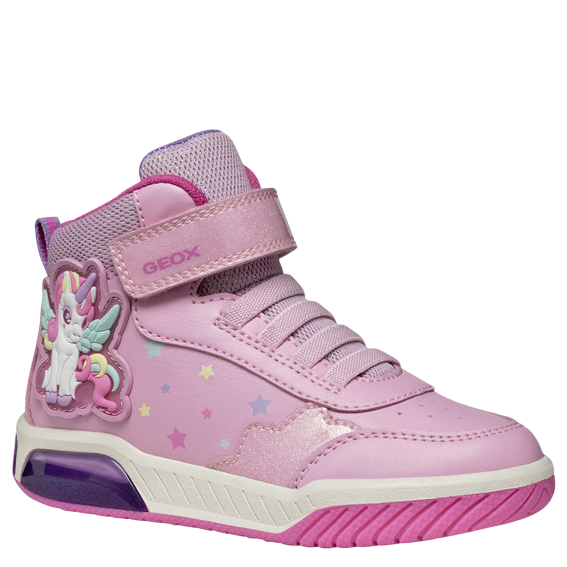 GEOX Sneakersy ze światełkami J Inek Girl A Pink/Multicolor