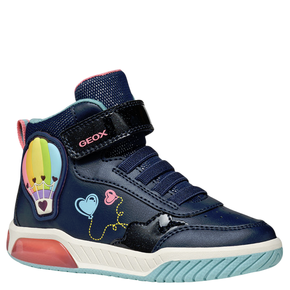 GEOX Sneakersy ze światełkami J Inek Girl A Navy/Watersea