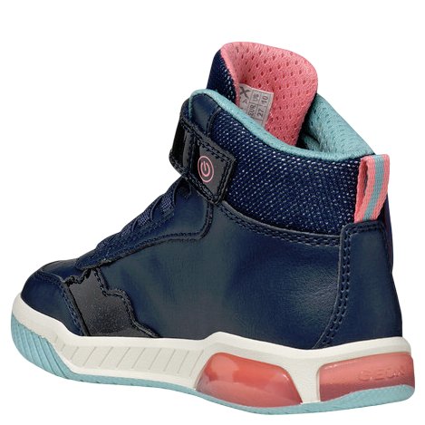 GEOX Sneakersy ze światełkami J Inek Girl A Navy/Watersea - obrazek 5