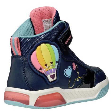 GEOX Sneakersy ze światełkami J Inek Girl A Navy/Watersea - obrazek 4