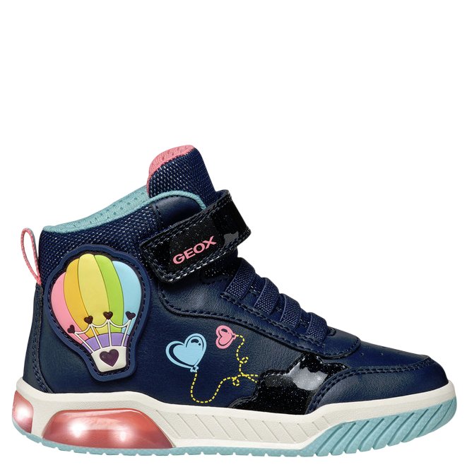 GEOX Sneakersy ze światełkami J Inek Girl A Navy/Watersea - obrazek 3
