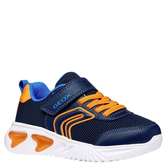 GEOX Sneakersy ze światełkami J ASSISTER B. C Navy/Orange