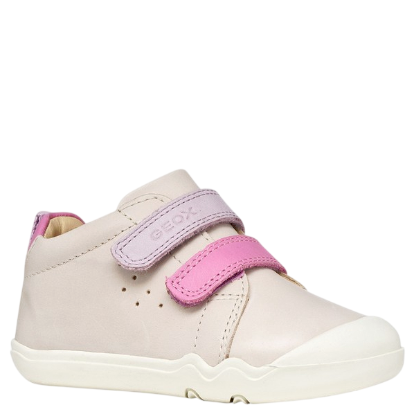 GEOX lekkie i elastyczne buty barefoot B Steppieup Ivory/DK Pink