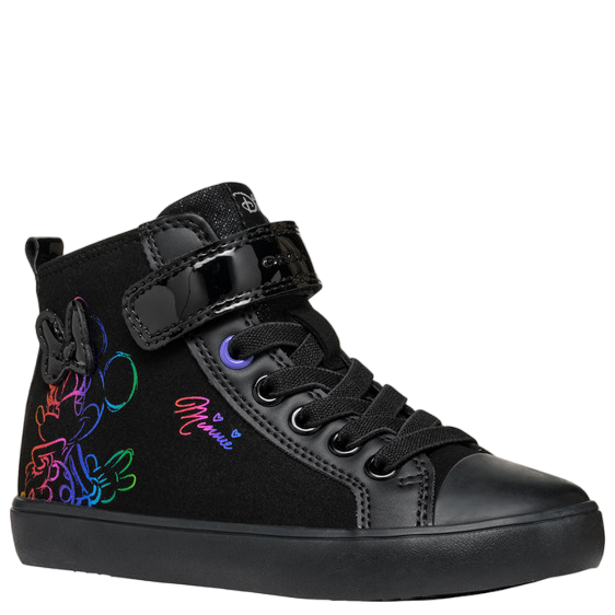GEOX dziewczęce trampki J Gisli G. E Black/Violet Minnie