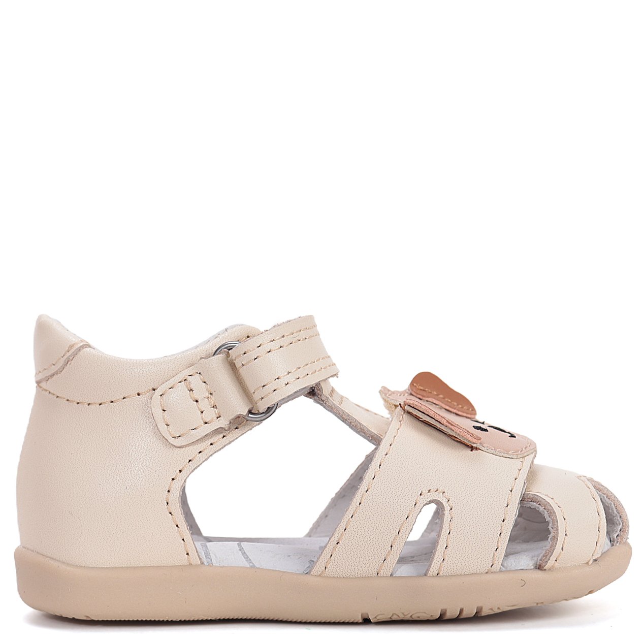 DD Step skórzane Sandałki Barefoot Cream z pieskiem - obrazek 3