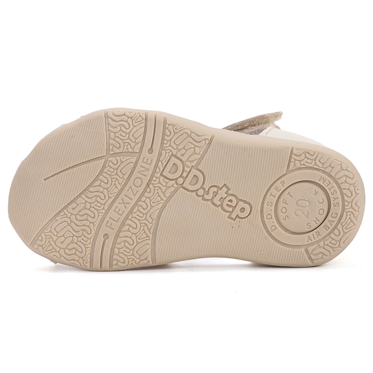 DD Step skórzane Sandałki Barefoot Cream z pieskiem - obrazek 7
